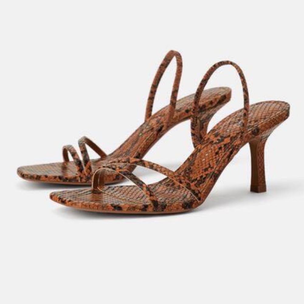 Zara snake embossed scrappy sandal